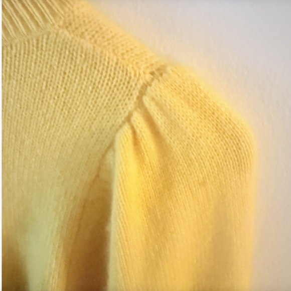 Aqua Women’s Cashmere Top Puff Balloon Long Sleeve Crew Neck Pullover Yellow-XS - Picture 7 of 9